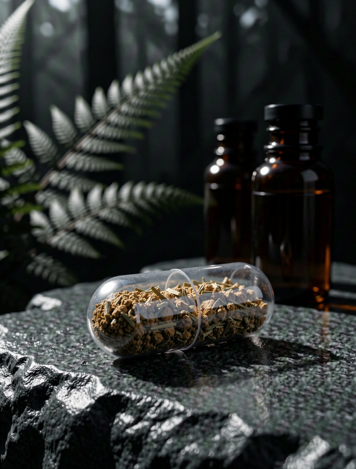 Apothecary vessel with natural green essence